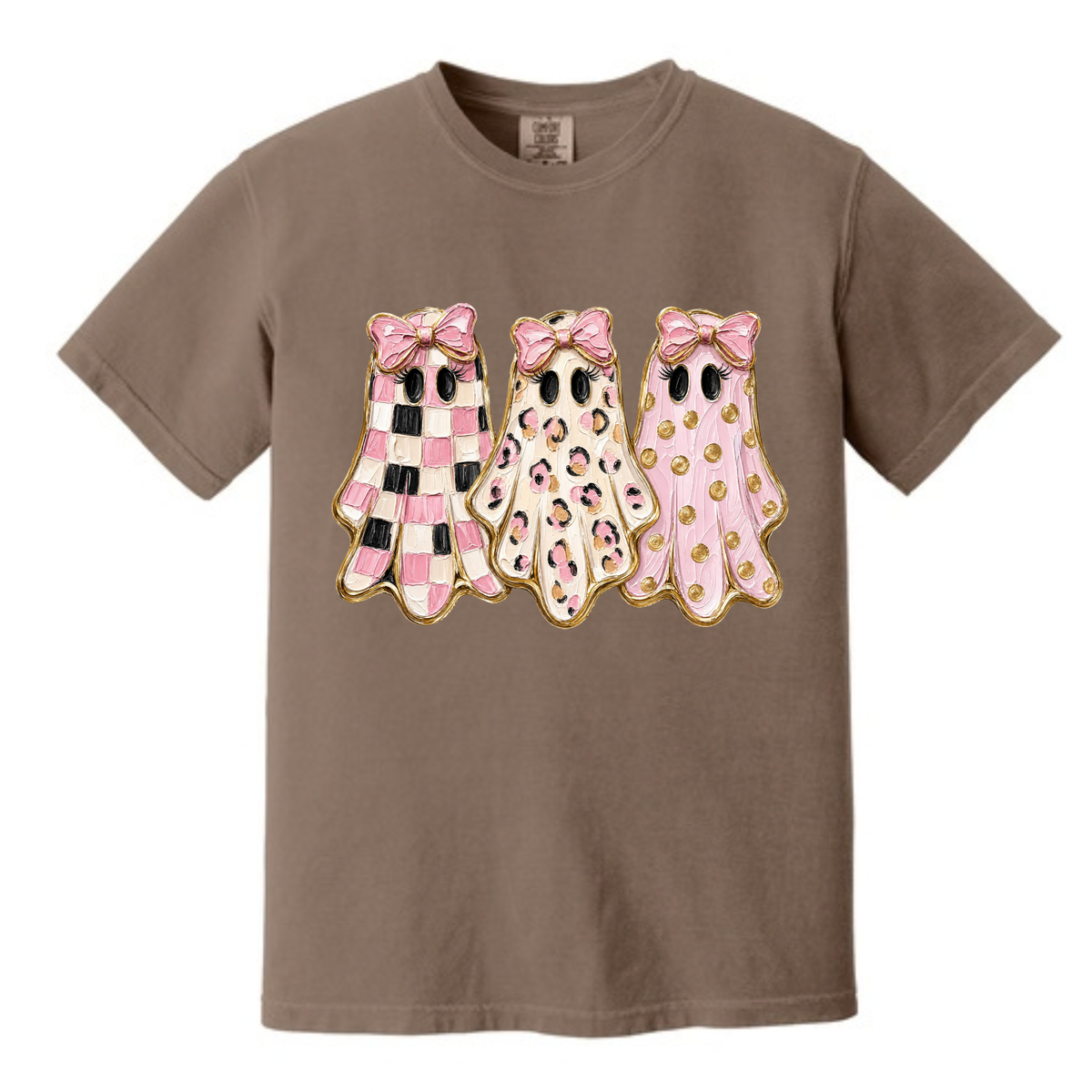 Adult Comfort Colors T-Shirt-3 Pink Ghosts
