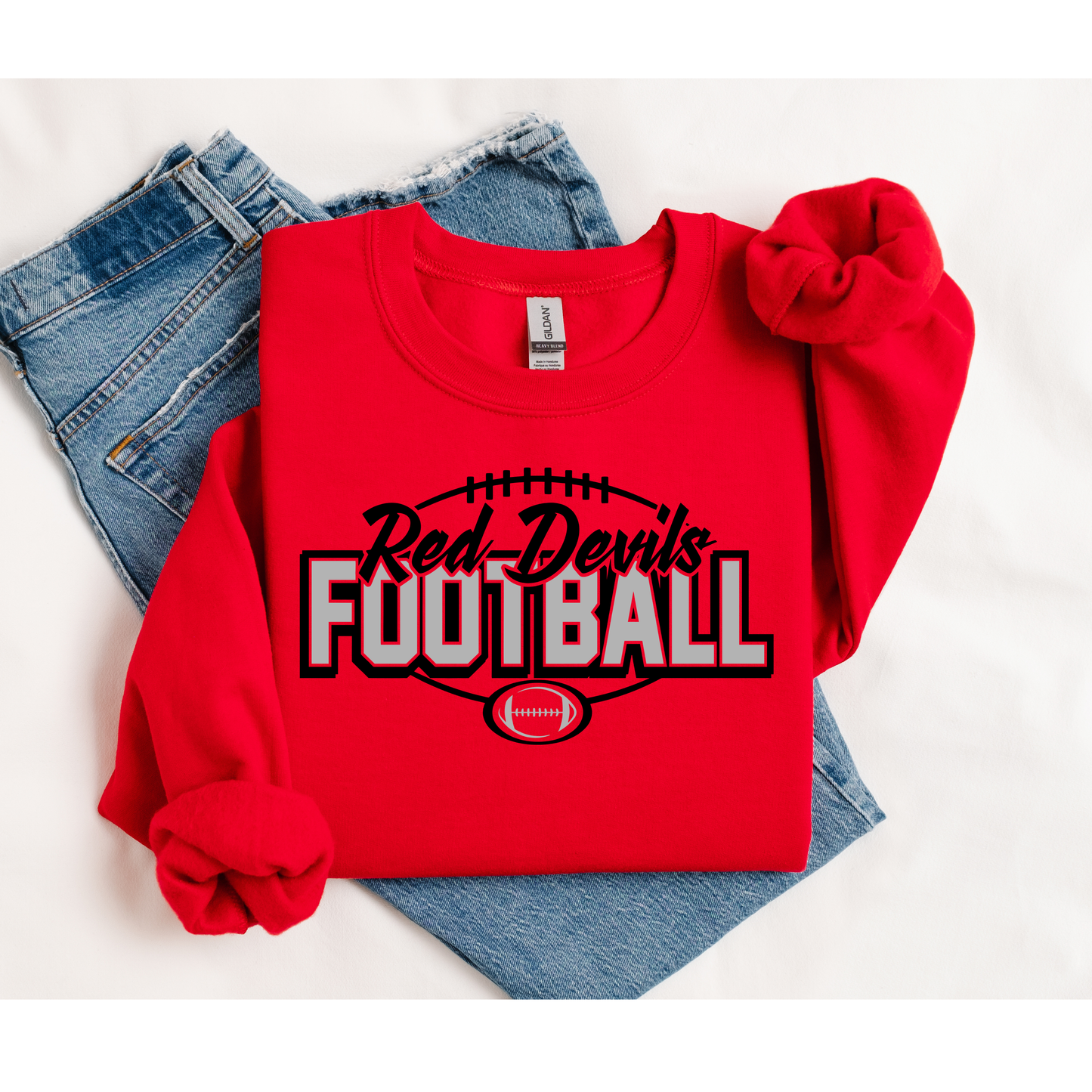 Halls Devils Football Seams Crewneck