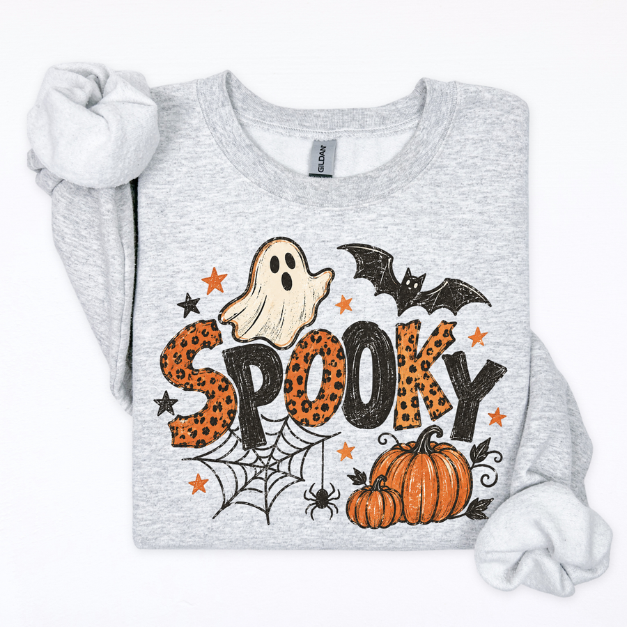 Spooky- Distressed- Ghost, Bat, Pumpkins
