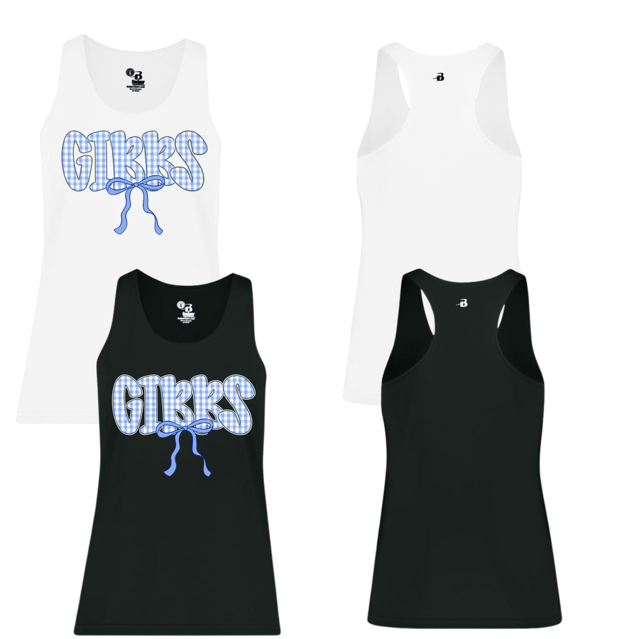 Gibbs plaid bow Tank top- Badger Brand