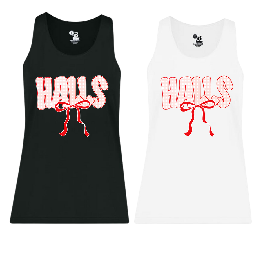 Halls Plaid Bow Tank top- Badger Brand