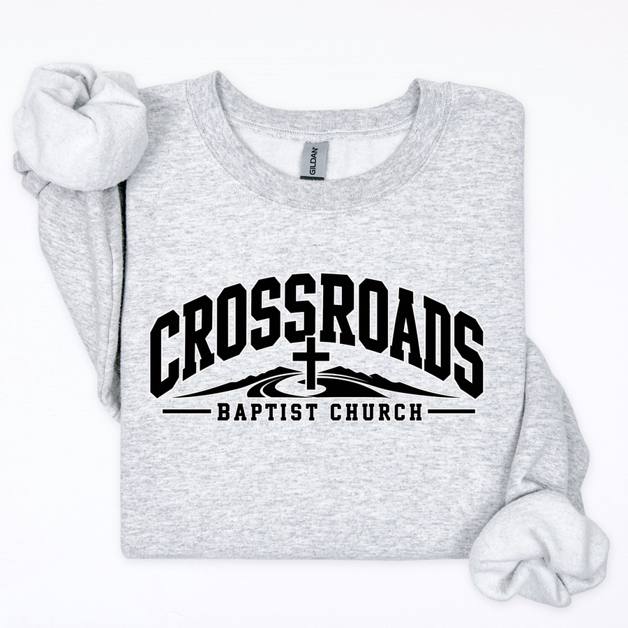 Crossroads Curved- Mountains and Cross