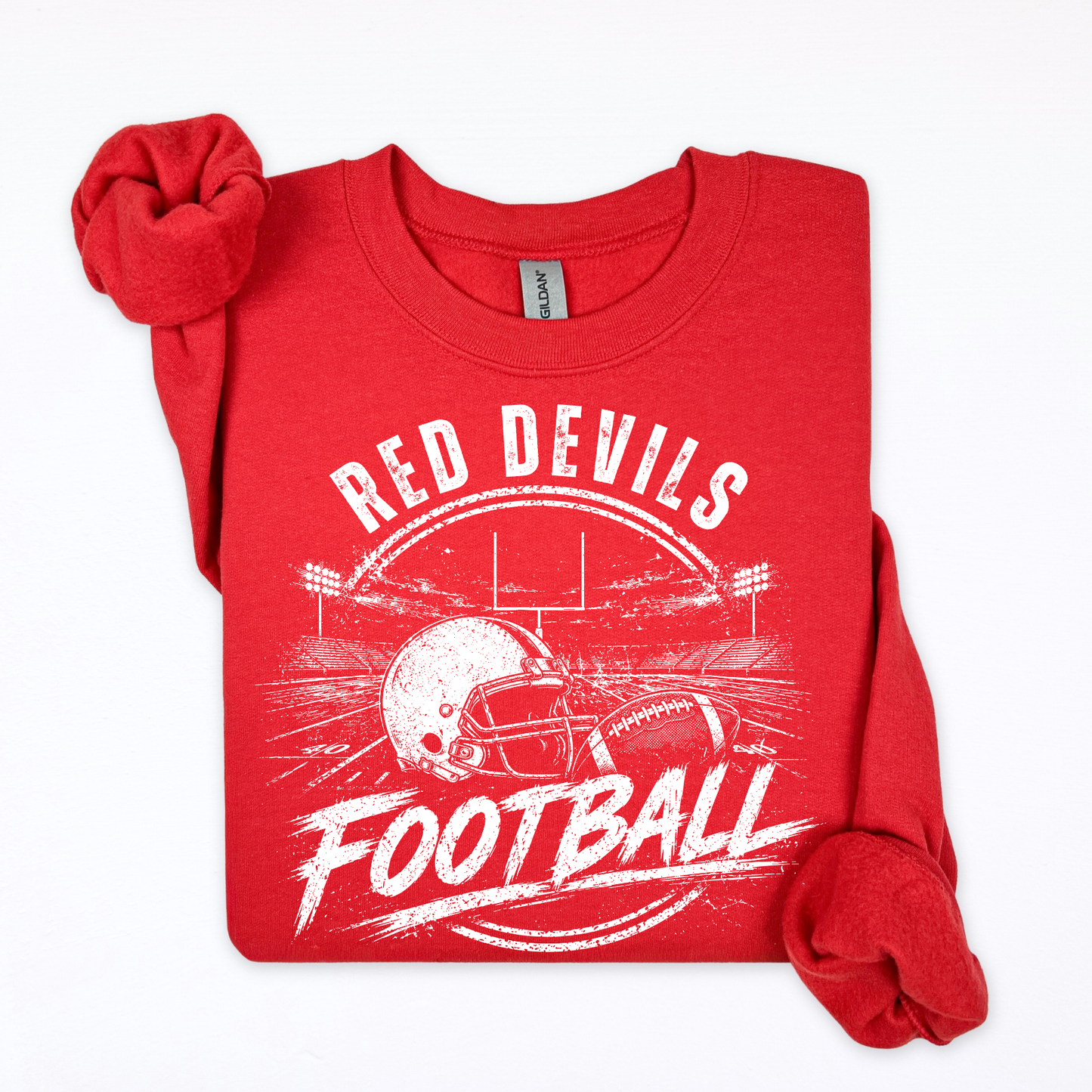 Red Devils Distressed Football Field