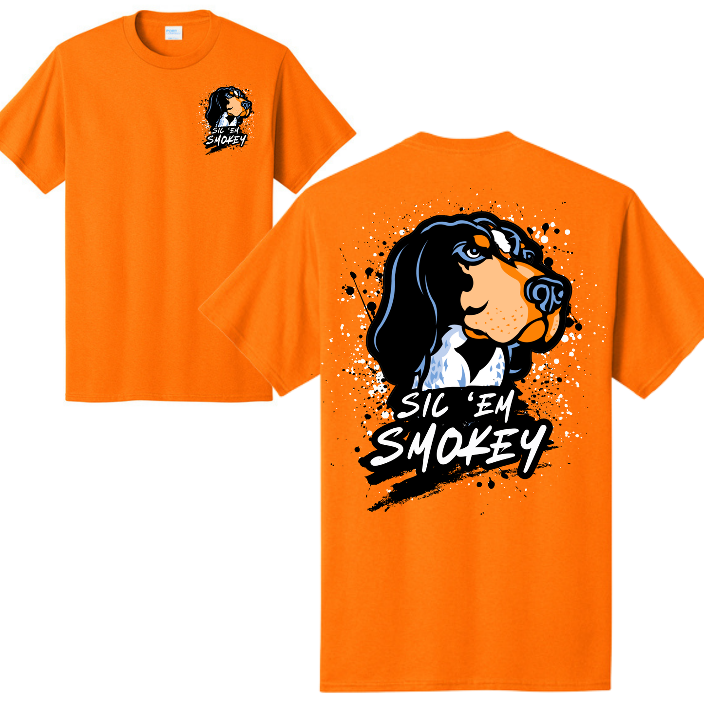 Sic 'Em Smokey-Splatter (100% Cotton Shirt)
